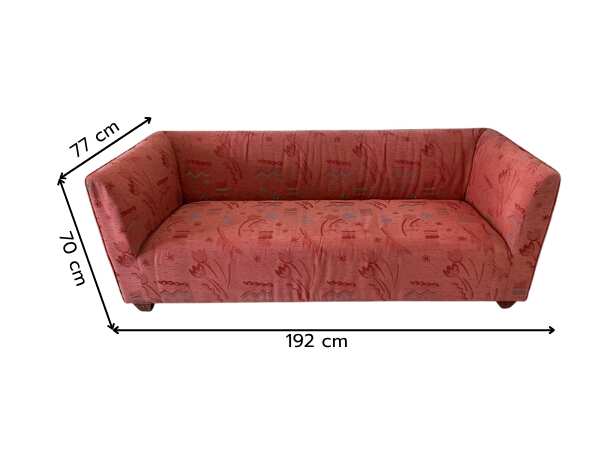 3-seat sofa, red fabric cushion