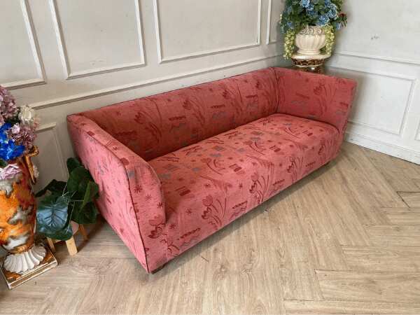 3-seat sofa, red fabric cushion