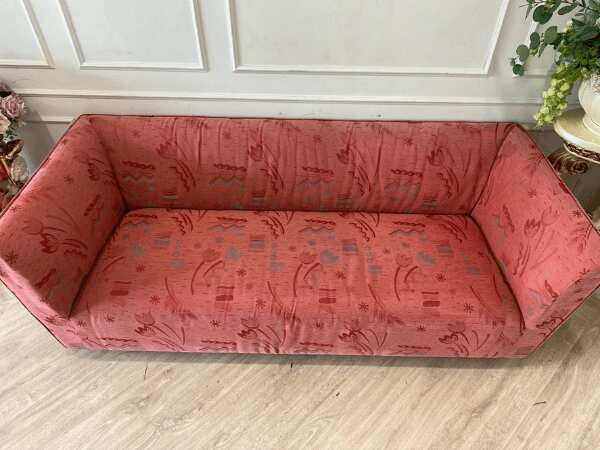 3-seat sofa, red fabric cushion