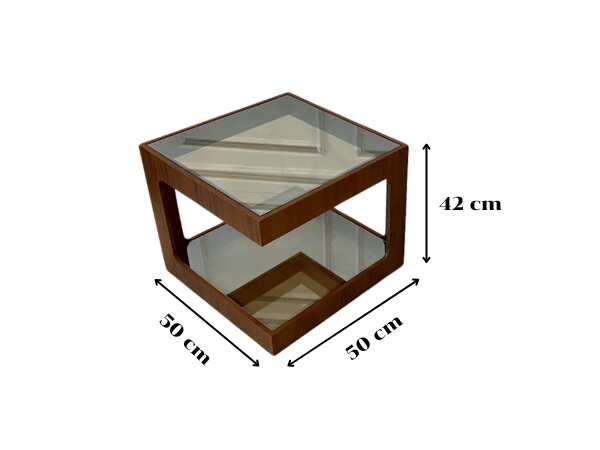 Side table, real wood, glass top, SB FURNITURE brand