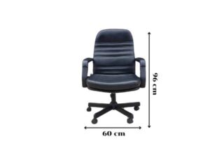 Executive office chair, leather seat, black