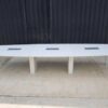 Conference table, 12 seats, wooden frame, white