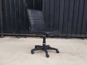 Office chair, leather seat, black, ITK brand