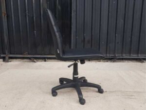 Office chair, leather seat, black, ITK brand