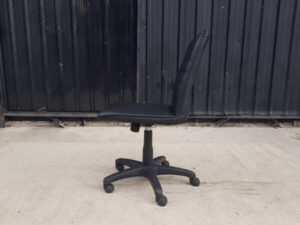 Office chair, leather seat, black, ITK brand