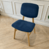 Wooden chair, fabric cushion, blue, modern style