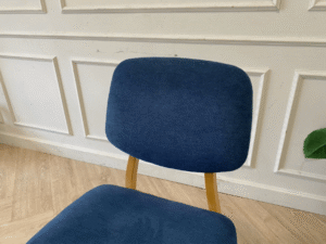 Wooden chair, fabric cushion, blue, modern style