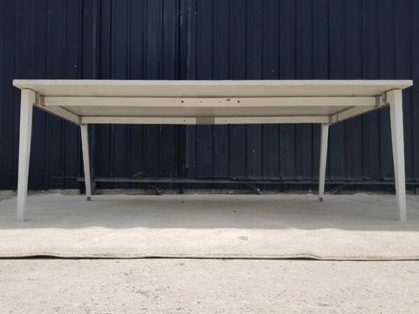 Conference table, 8 seats, wooden frame, white