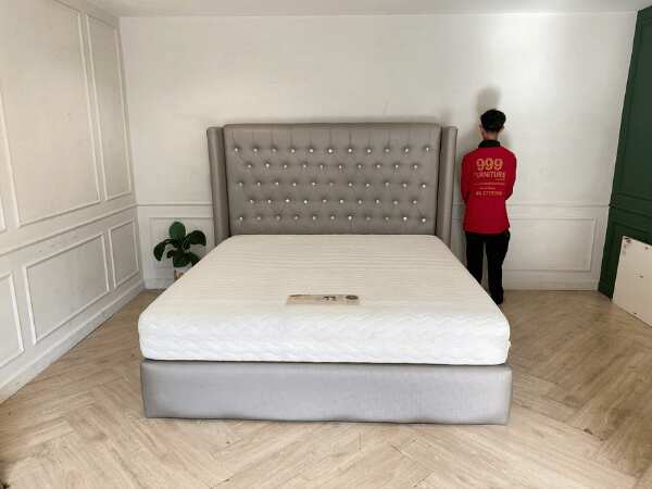 6-foot bed, gray, 6-foot mattress, 10 inches thick, Slumberland brand