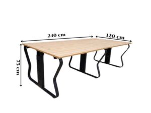 Work desk, conference table, 2-8 seats, steel legs, black, wooden top