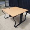 Work desk, conference table, 2-8 seats, steel legs, black, wooden top