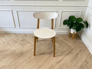 White wooden chair, modern style