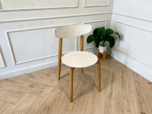 White wooden chair, modern style