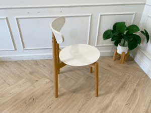 White wooden chair, modern style
