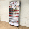 Product shelf, cosmetic shelf, 6 shelves, 2 drawers, white