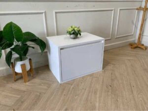 1-door white wooden storage cabinet