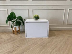 1-door white wooden storage cabinet