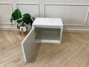1-door white wooden storage cabinet