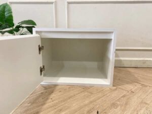 1-door white wooden storage cabinet