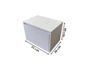 1-door white wooden storage cabinet