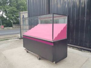 Glass display cabinet, phone display cabinet, black