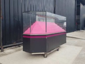 Glass display cabinet, phone display cabinet, black