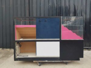 Glass display cabinet, phone display cabinet, black