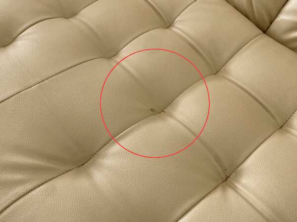 2-seat sofa bed, leather cushion, cream color