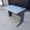 Work desk, steel legs, wooden top, grey, 100 cm