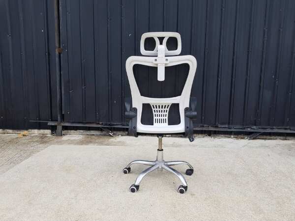 Office chair, fabric cushion, mesh backrest, black