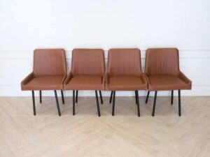 Chairs for restaurants, cafes, modern style, brown leather seats._HHS8EDR7I9