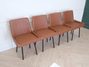 Chairs for restaurants, cafes, modern style, brown leather seats._HHS8EDR7I9