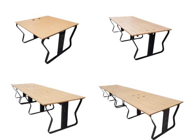 Work desk, conference table, 2-8 seats, steel legs, black, wooden top_I2RP20IOR7