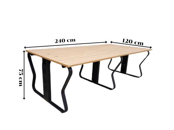 Work desk, conference table, 2-8 seats, steel legs, black, wooden top_I2RP20IOR7