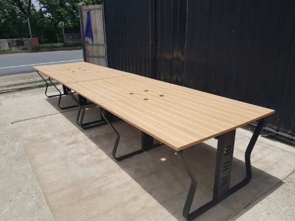 Work desk, conference table, 2-8 seats, steel legs, black, wooden top_I2RP20IOR7