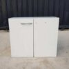 2-door filing cabinet, wooden frame, white