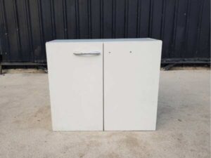 2-door filing cabinet, wooden frame, white