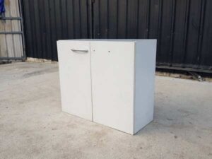 2-door filing cabinet, wooden frame, white