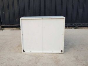 2-door filing cabinet, wooden frame, white