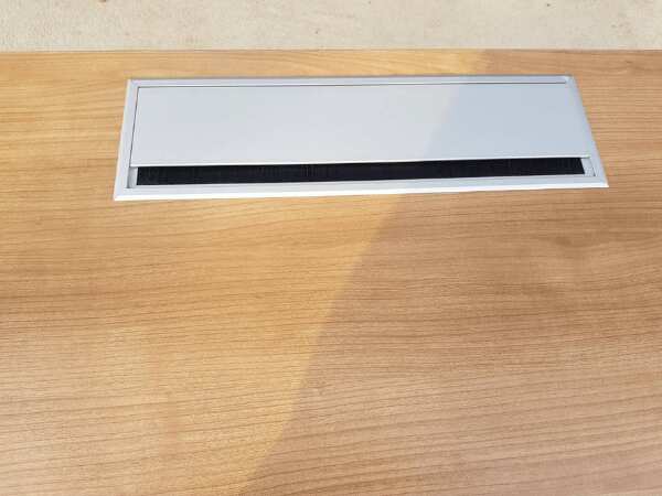 Work desk, steel legs, wooden top, 180 cm
