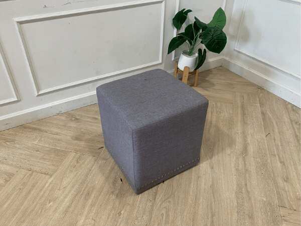 Stool, pin, fabric cushion, gray