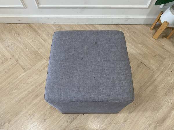 Stool, pin, fabric cushion, gray
