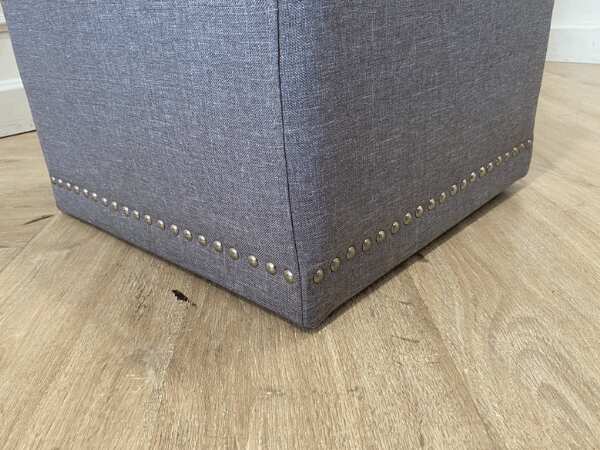 Stool, pin, fabric cushion, gray