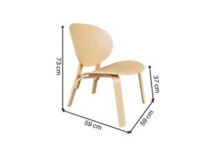 Minimal style 2-seat wooden table and chair set
