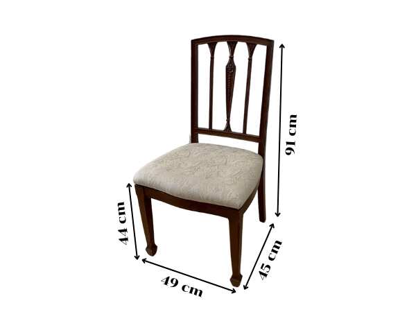 Wooden chair, fabric cushion, white, vintage style