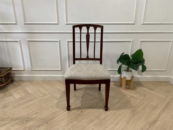 Wooden chair, fabric cushion, white, vintage style
