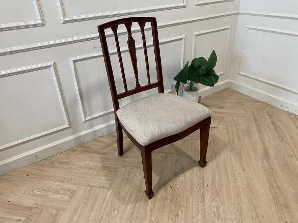 Wooden chair, fabric cushion, white, vintage style
