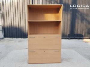 Tall filing cabinet, wooden frame, Logica brand