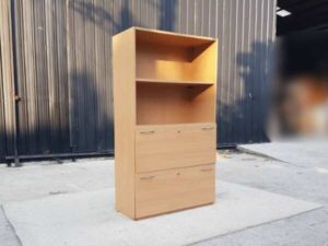 Tall filing cabinet, wooden frame, Logica brand