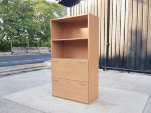 Tall filing cabinet, wooden frame, Logica brand